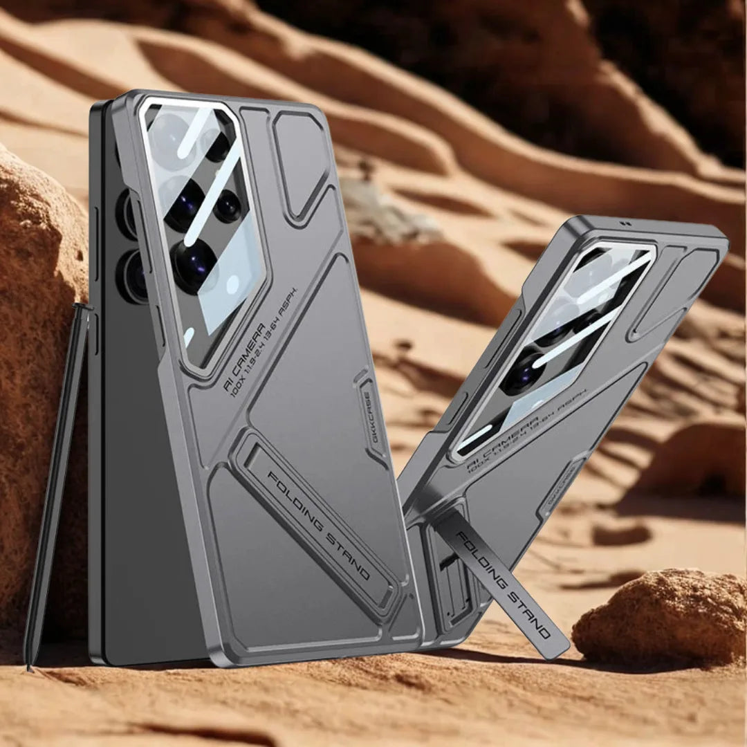 Sleek Matte Kickstand Case with Camera Glass Protection - New Arrival.