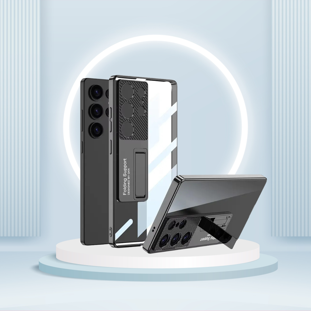 Chrome Edge Transparent Kickstand Case.