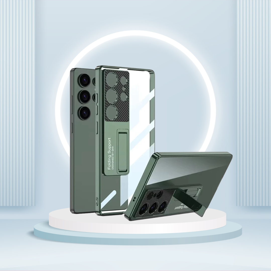 Chrome Edge Transparent Kickstand Case.