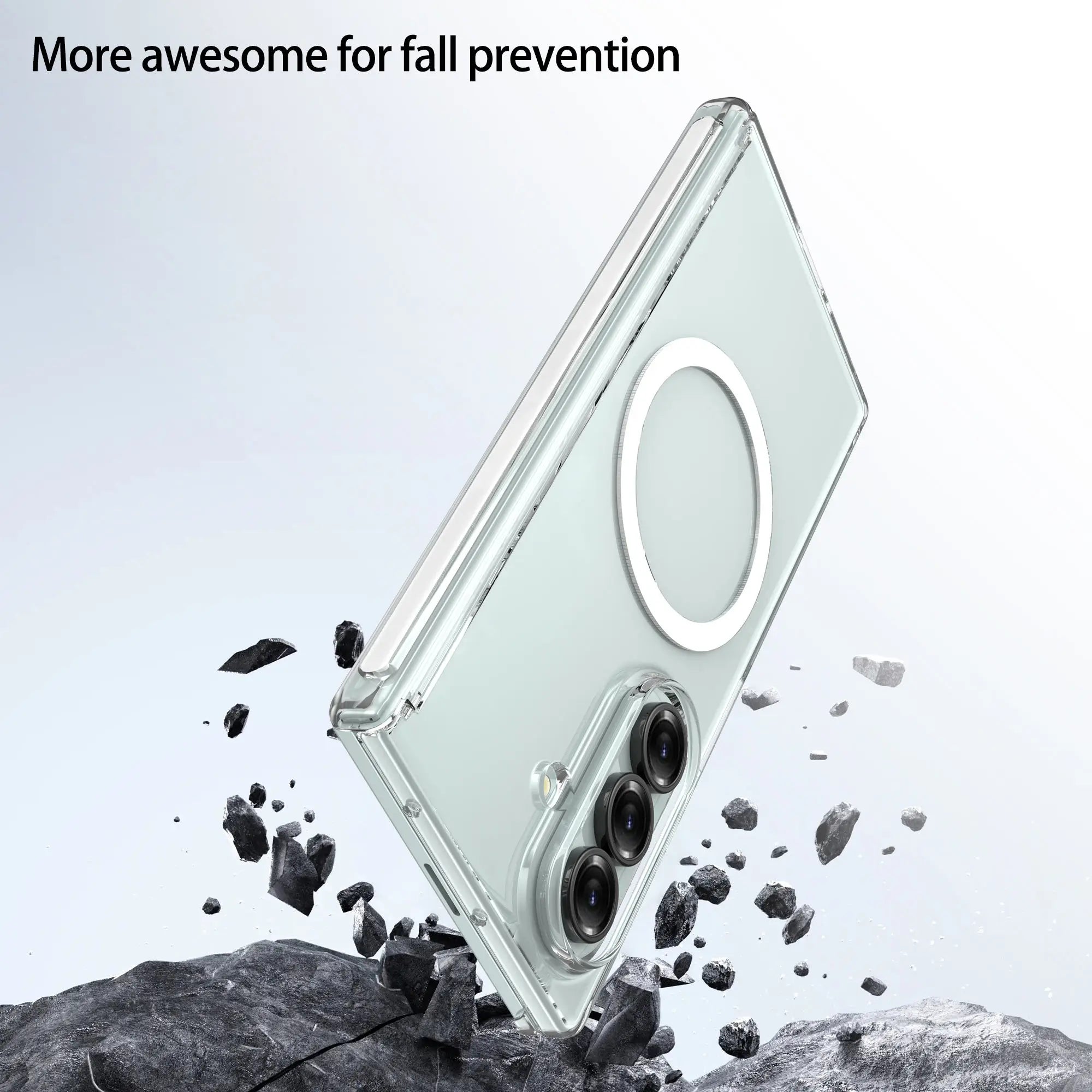Galaxy Z Fold 7 Magnetic Clear Case with Hinge Protection